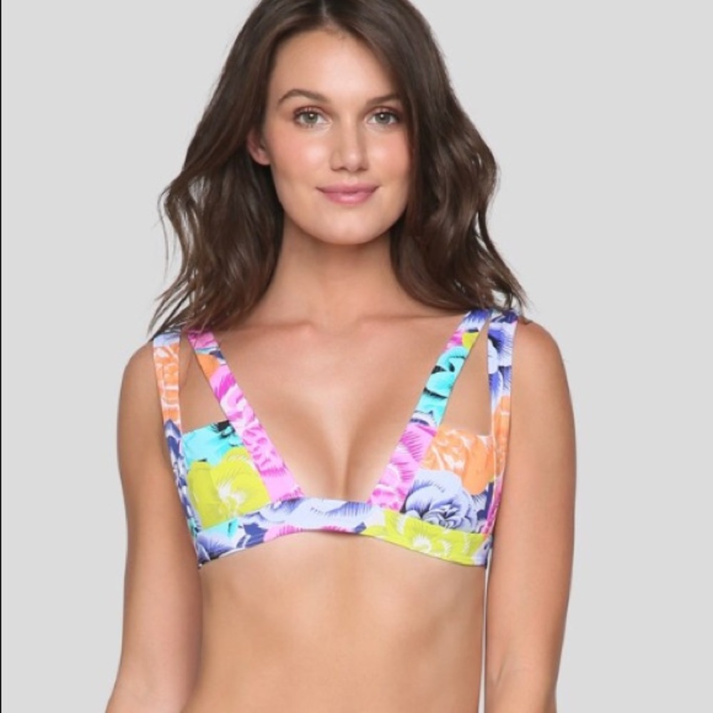 Kopper & Zink Logan Bikini Top in Flower Bomb Size XS